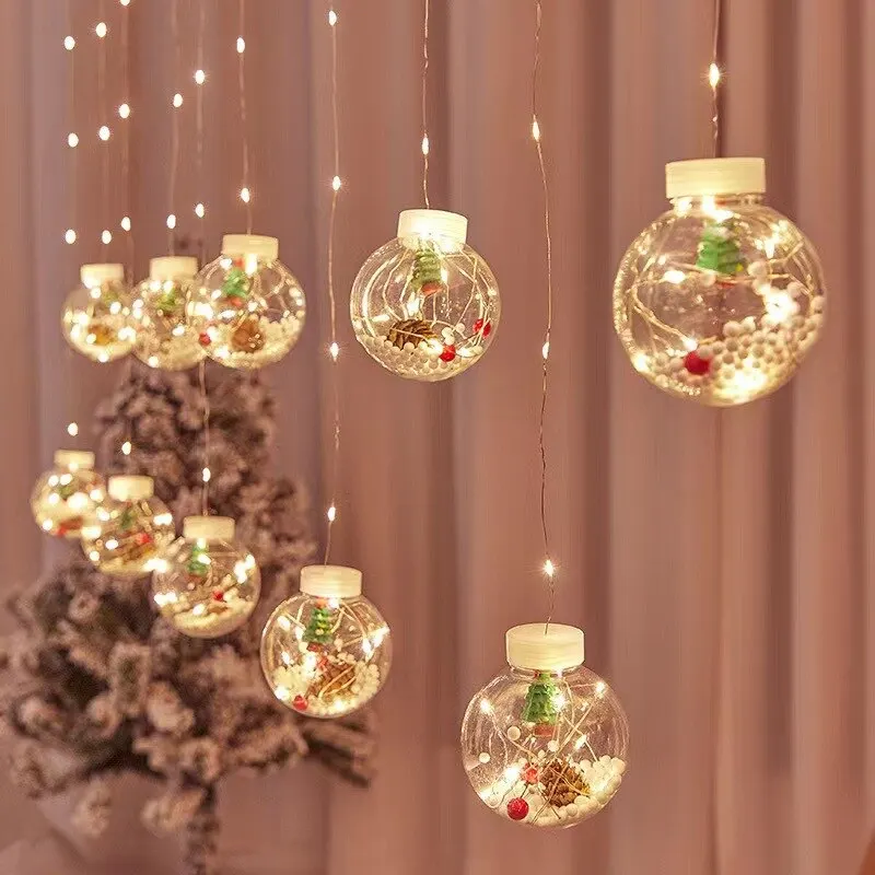 Christmas Wish Ball LED Fairy Curtain Light String Wedding Holiday Garland Lamp for Home Room Party Decoration Navidad