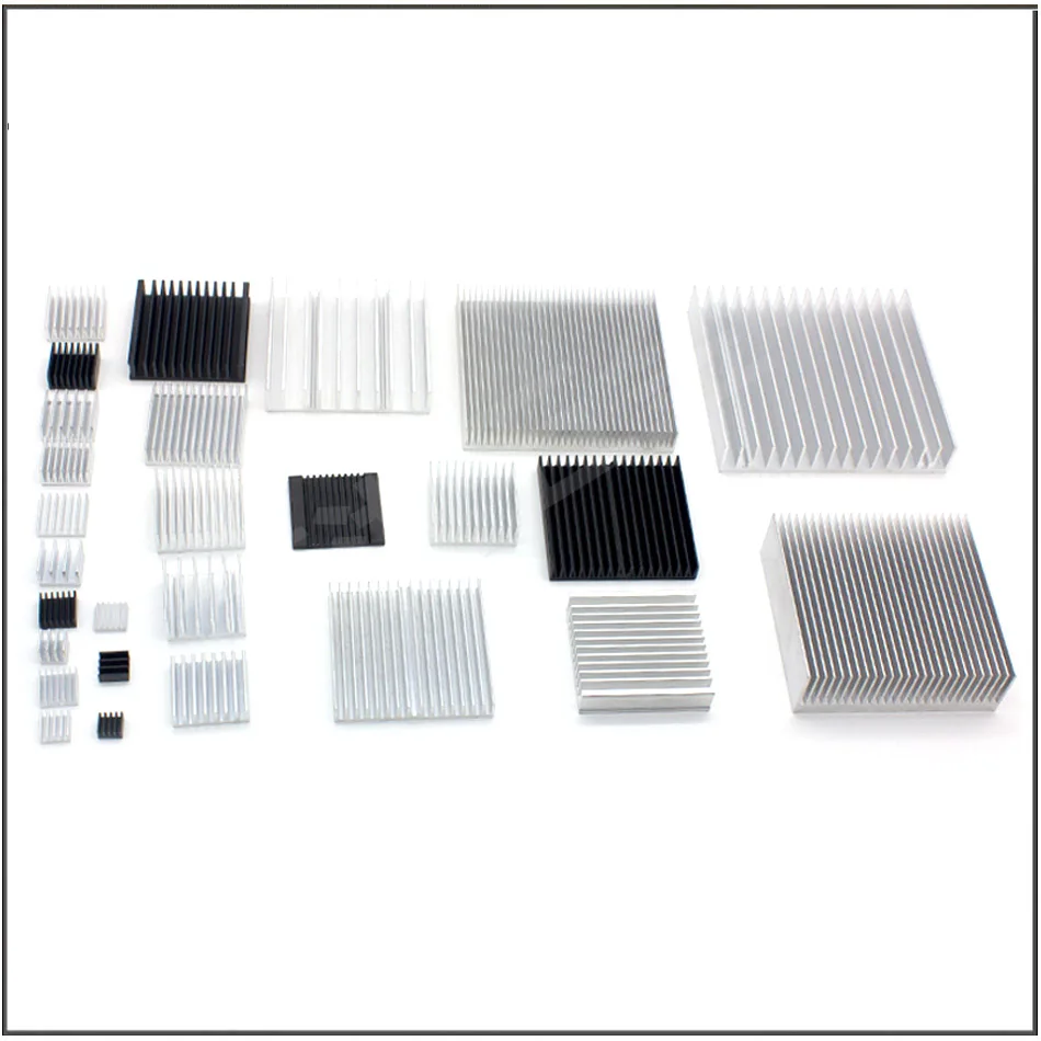 10x10 50x50 60x60 80x80mm Square aluminum alloy heat sink aluminum heat sink DIY high power router CPU electronic heat sink