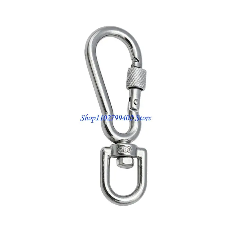 547F 360 Turning Rope Hook Hardware in Metal with Screw Lock Gate for Chain Hammock Tent and Hanging Utility Use Daily