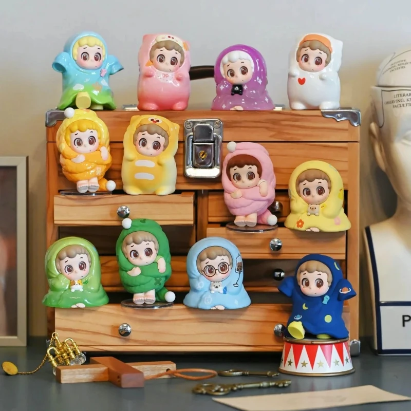 กล่องสุ่มฟิกเกอร์ไวนิลขนาดเล็ก ซีรีส์แฟนซีอัพ พินี่ สลีปโอเวอร์ รุ่น Q-Version ของเล่นน่ารักทันสมัย ตกแต่งโต๊ะทำงาน ของขวัญเซอร์ไพรส์ กล่องปริศนา