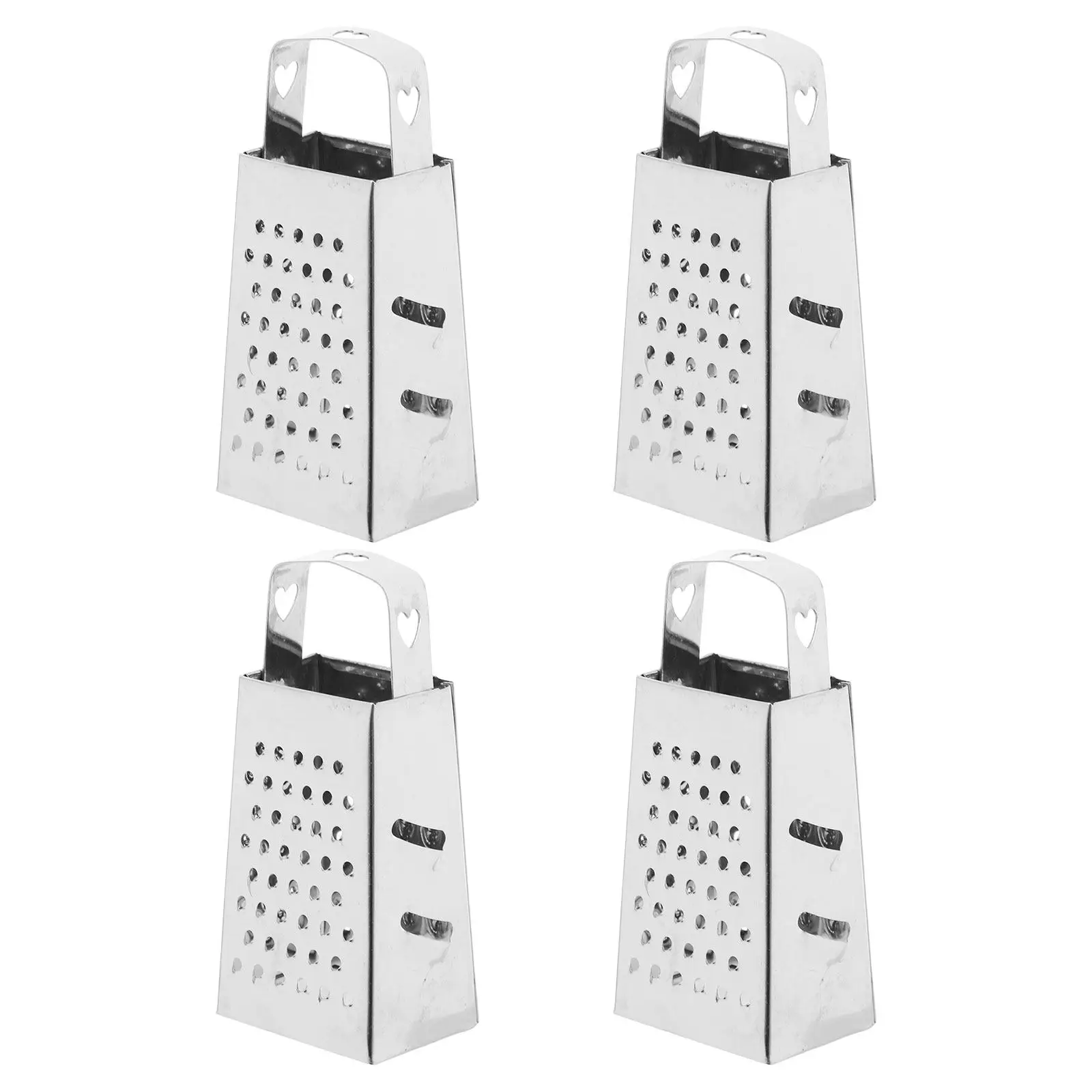 4Pcs Small Stainless Steel Cheese Grater Box Mini Handheld Vegetable Slicer for Garlic Ginger Carrot Potato Vegetable Grater