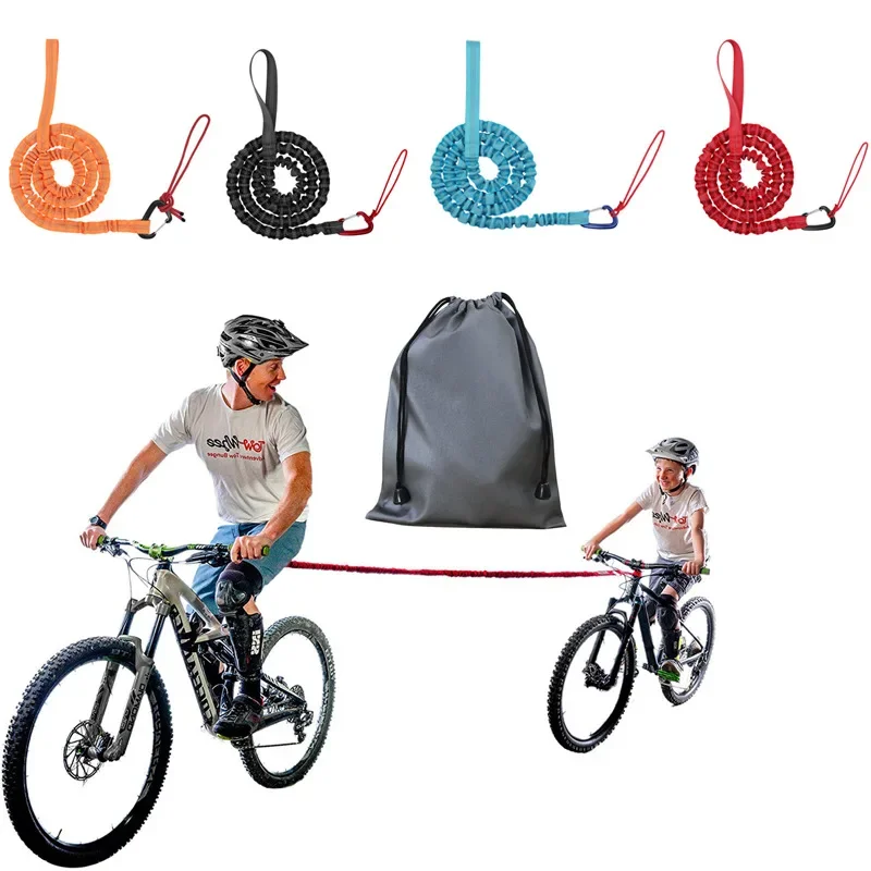 Bicycle Tow Rope Belt Strap Outdoor MTB Bike Traction Rope Mountain Bike Parent-child Elastic Traction Pull Rope Bike Accessorie