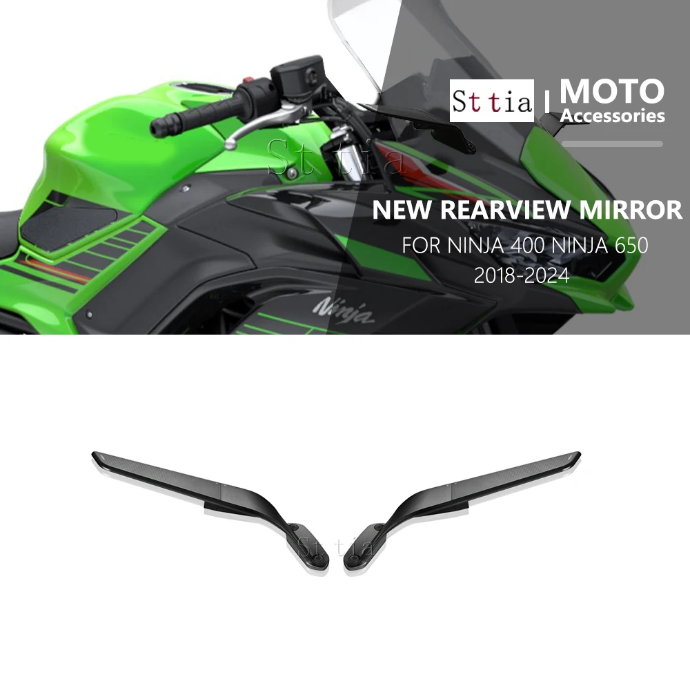 

For Ninja 400 Ninja 650 2018-2024 NINJA400 NINJA650 Motorcycle Mirror Modified Wind Wing Rotating Rearview Mirror View Mirror