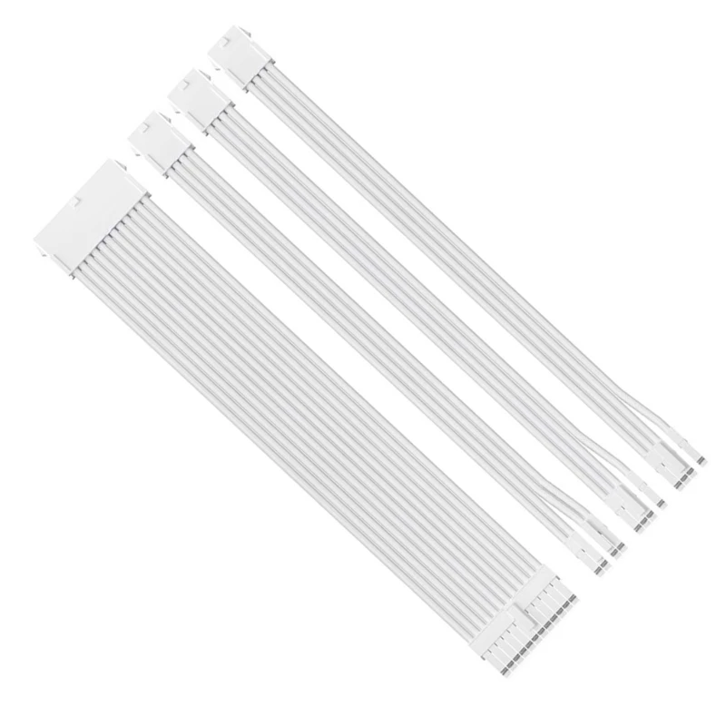 ซอฟท์ถัก 18AWG PC Power Extension Cables ชุด 1x24Pin เมนบอร์ด 1x8Pin CPU