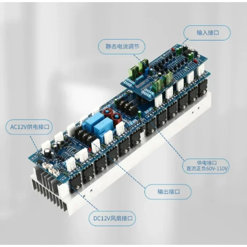 AB1000D HIFI Amplifier Board Dual Channel 1000W×2, 1943 5200 Stage Audio Power Amp Module