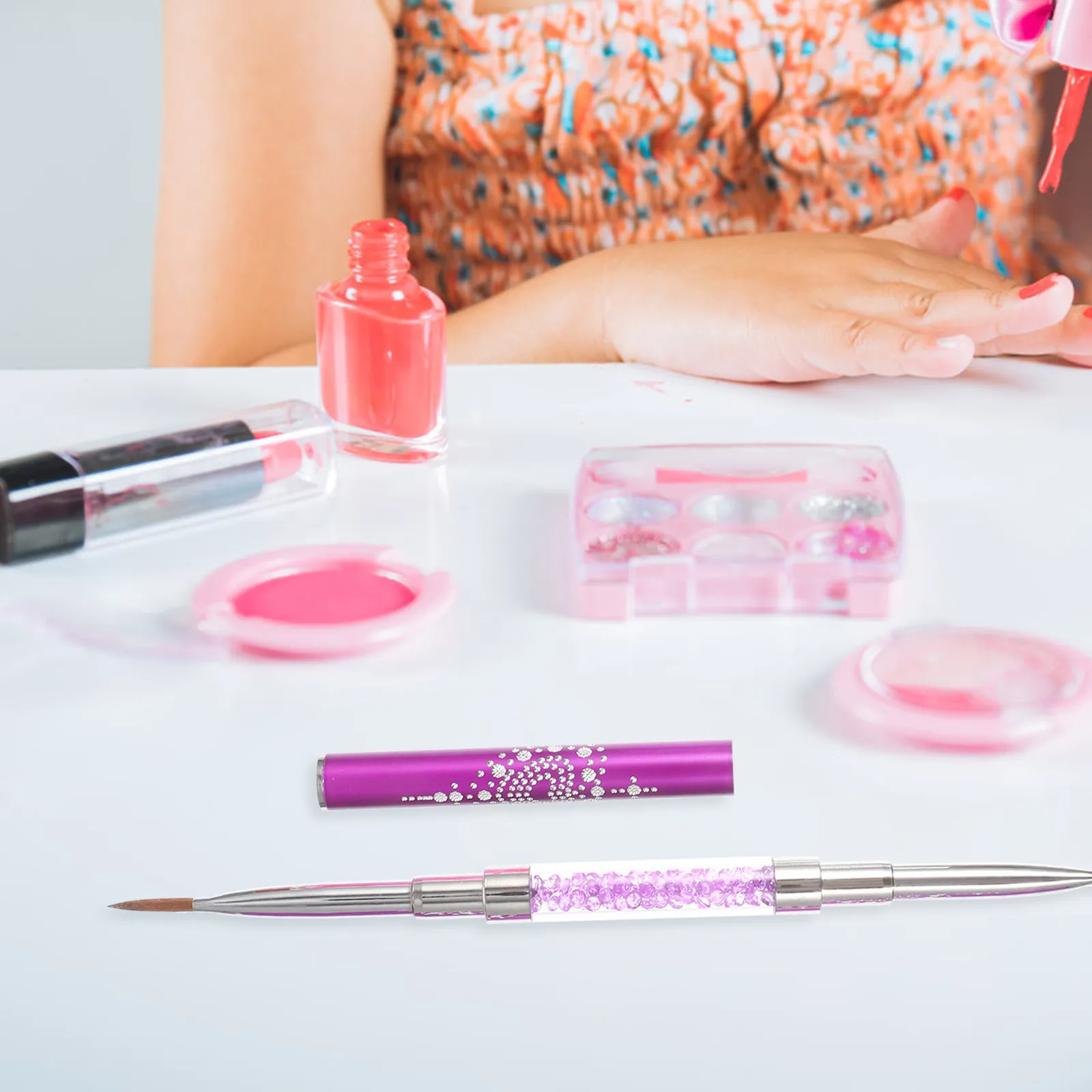 

2Pcs Nail Art Pen Brushes Colored Drawing Pens Portable DIY Manicure Tools Salon Supplies Rhinestone Nail Brush