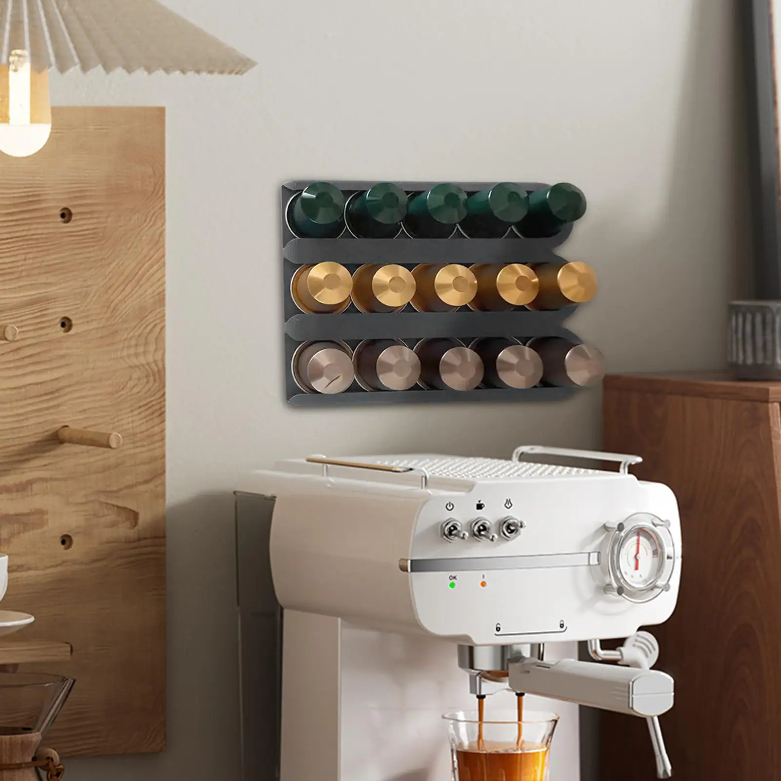 Coffee Pod Storage Wall Mounted Coffee Pod Storage Rack Space-Saving Silicone Rack Kitchen Gadgets For Household Commercial