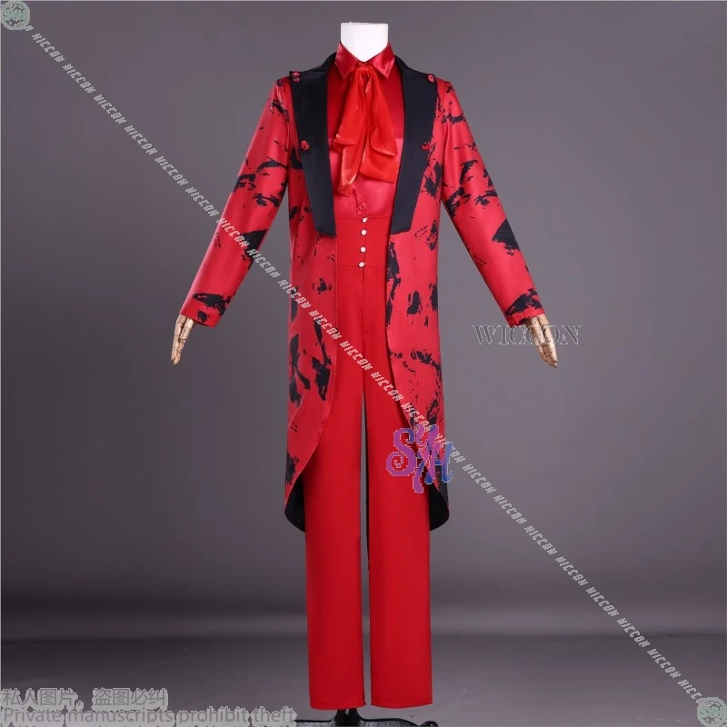 إسحاق تأثيري فيلم أبدا كوس المزيد أنيمي زي أحمر سهرة الحبر الأسود نمط معطف طويل الرعب القوطي Y2K دعوى الباروكات هالوين #2