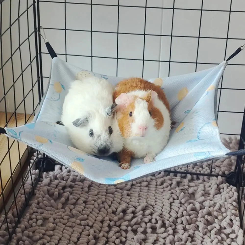 NUEVO Hamaca de Doble Cara para Cobayas y Hámsters, de Seda Fría, Hipoalergénica, con 4 Ganchos, 3 Tamaños, Suministros Creativos para Mascotas Pequeñas