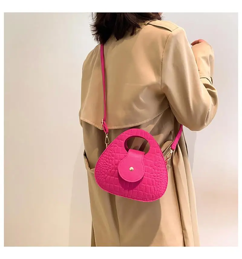 Versatile Women Fashion Handbag Ins Winter Women Shoulder Bag Korean Felt Handbag Crocodile Pattern Girl Crossbody Bag