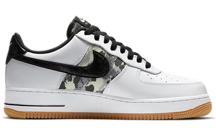 Nike Air Force 1 Low White Ripstop Camo Black Gum Sneakers shoes With Original Box