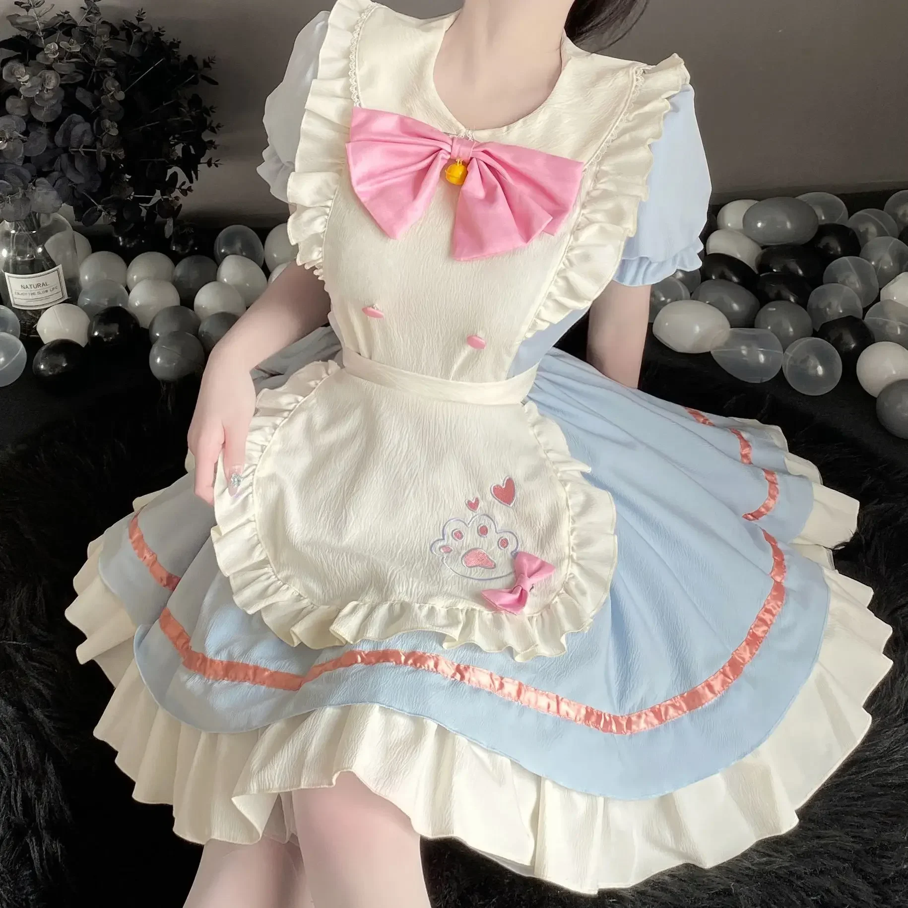 Uniform cute and obedient little maid cosplay costume lolita dress apron cpsplay short skirt Lolita princess big skirt