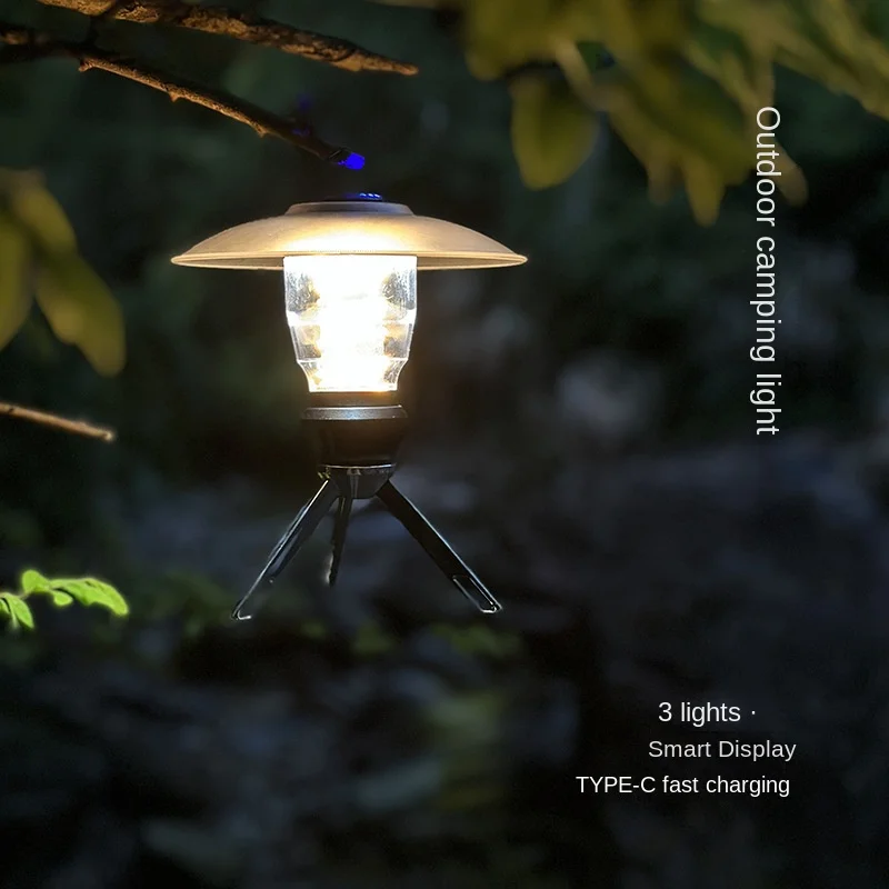 Outdoor USB charging LED horse lamp portable light multifunctional retro camping light portable tripod camping light