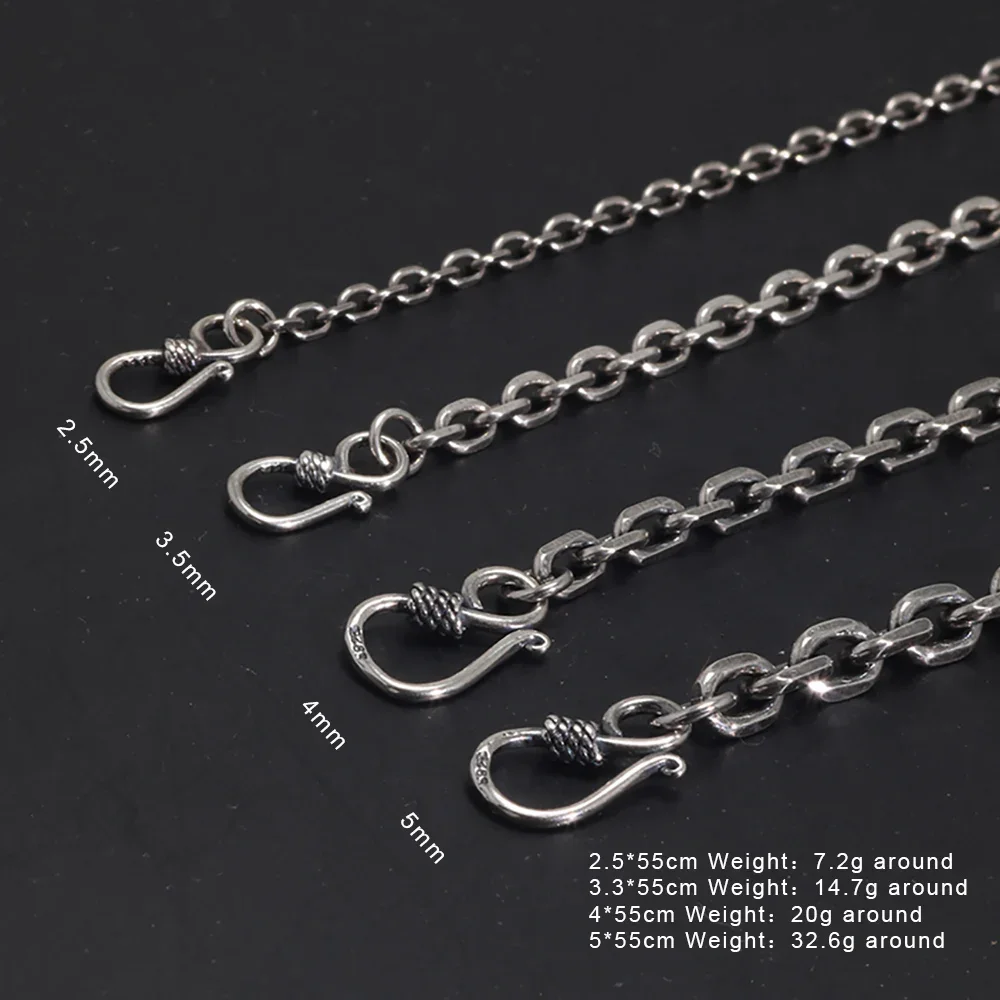 Real Pure 925 Sterling Silver Necklaces For Men And Women Vintage Viking Link Chain Punk Jewellery