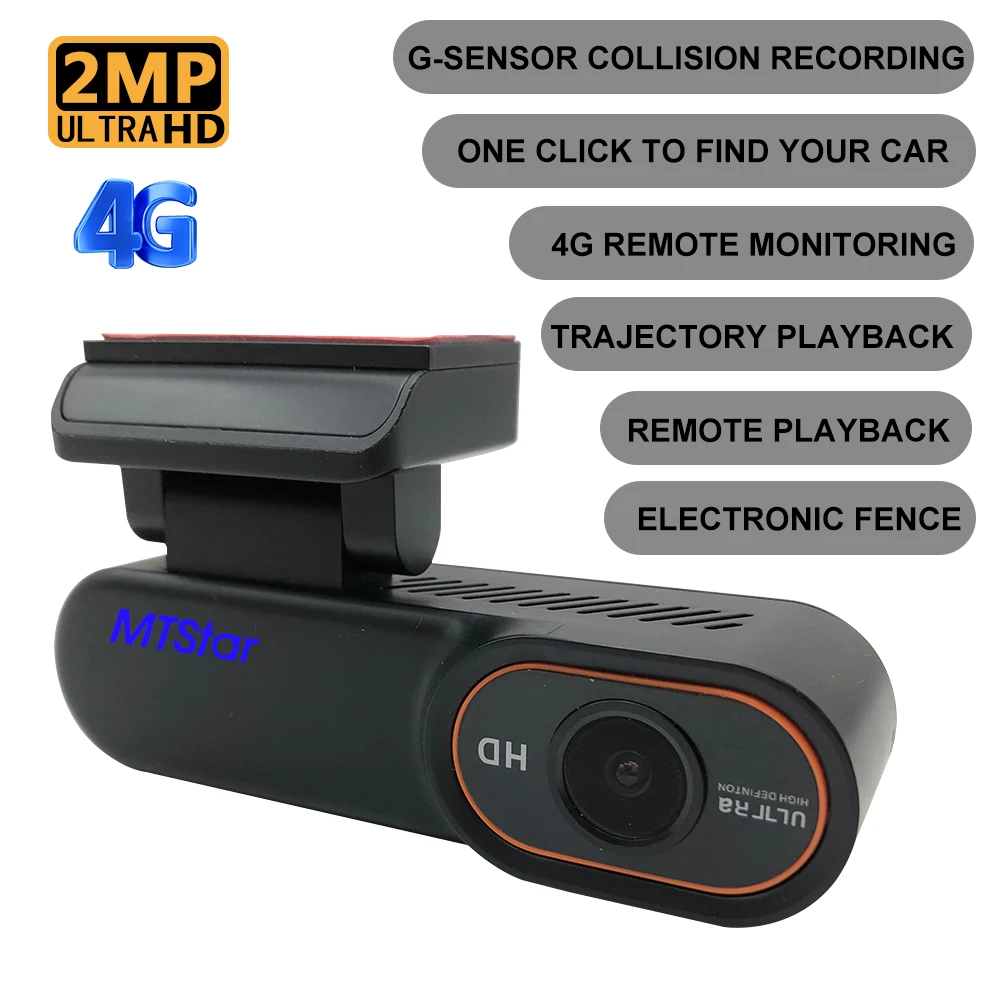 

1080P HD Mini 4G in-car camera and real-time streaming dual GPS camera collision sensor alarm remote video playback driving