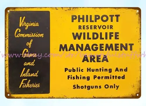 tin sign wildlife management area Virginia Commission Game Inland Fisheries