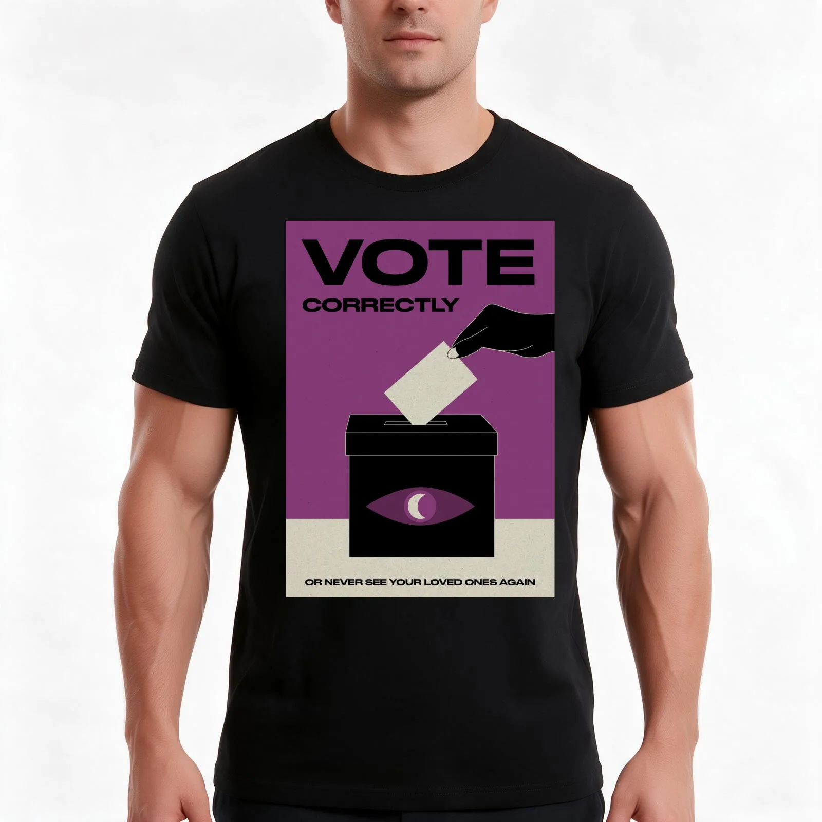 Vote Cecil poster T-Shirt, Summer Casual Cotton Tee, Oversized Streetwear Tops, Vintage Graphic Print, Loose Fit Short Sleeve
