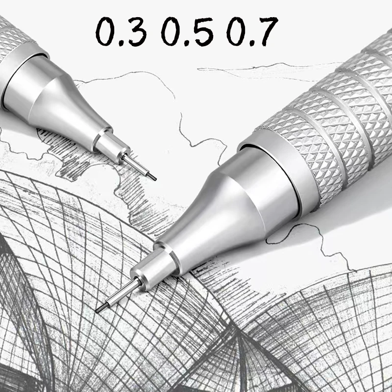 

Aluminum Alloy Metal Mechanical Pencil Lead 0.3mm 0.5mm 0.7mm Office School Writing Drawing Practice Calligraphy