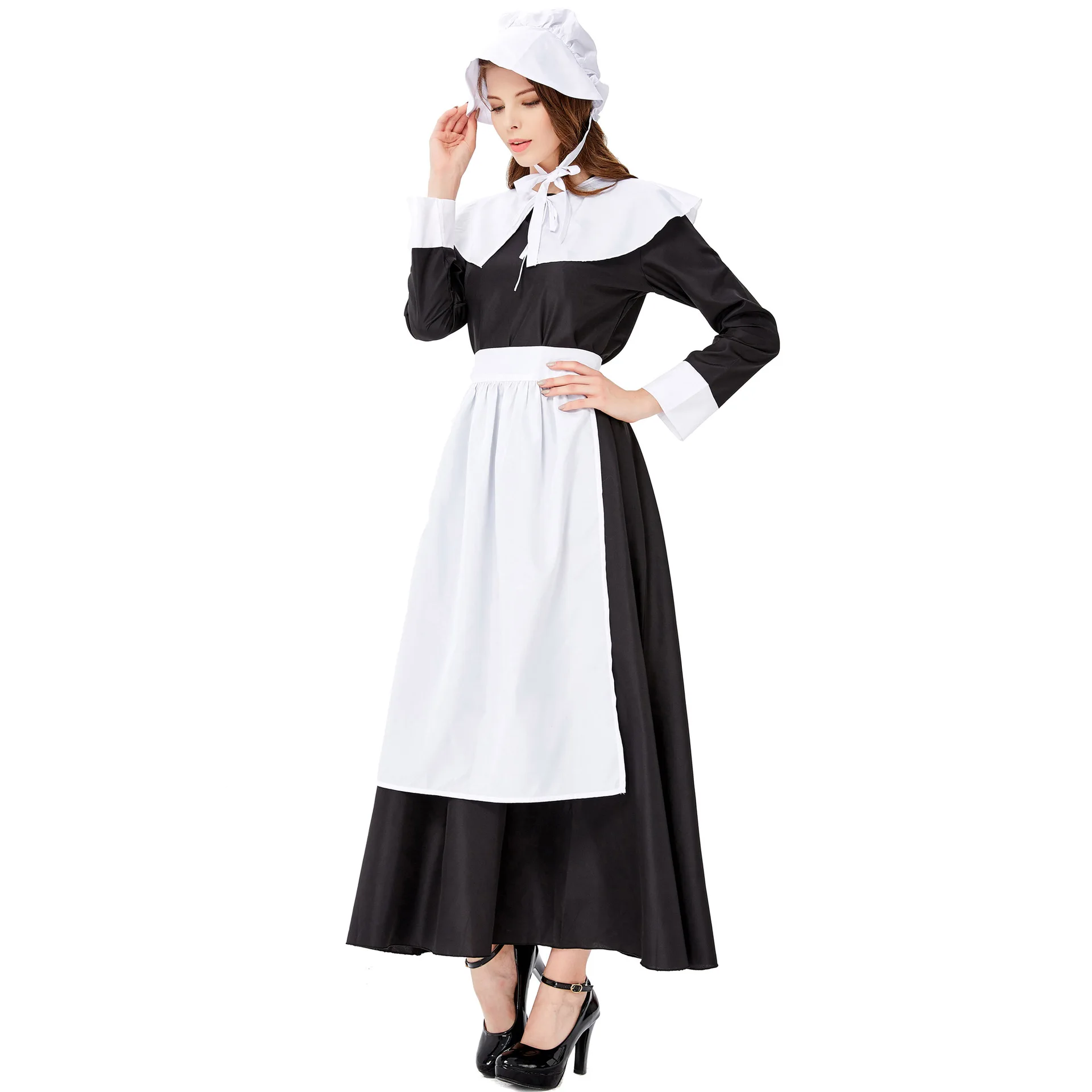 Maid trajes para o Dia Das Bruxas, vestidos longos, Oktoberfest uniformes, trajes de palco, plus-size