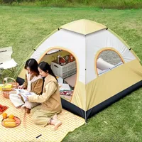 Outdoor Camping Fully Automatic Portable Folding Camping Tent 3-4 Person Beach Tent Quick Opening Two Person Camping Set