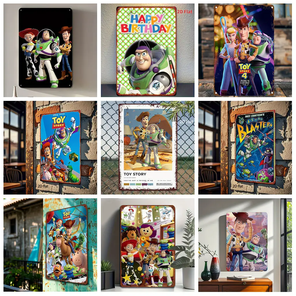 

Miniso Toy Story Birthday Tin Signs Metal Signs wall decor Tin Signs Captain Metal Poster Decor for Bar Pub Club Wall Decoration