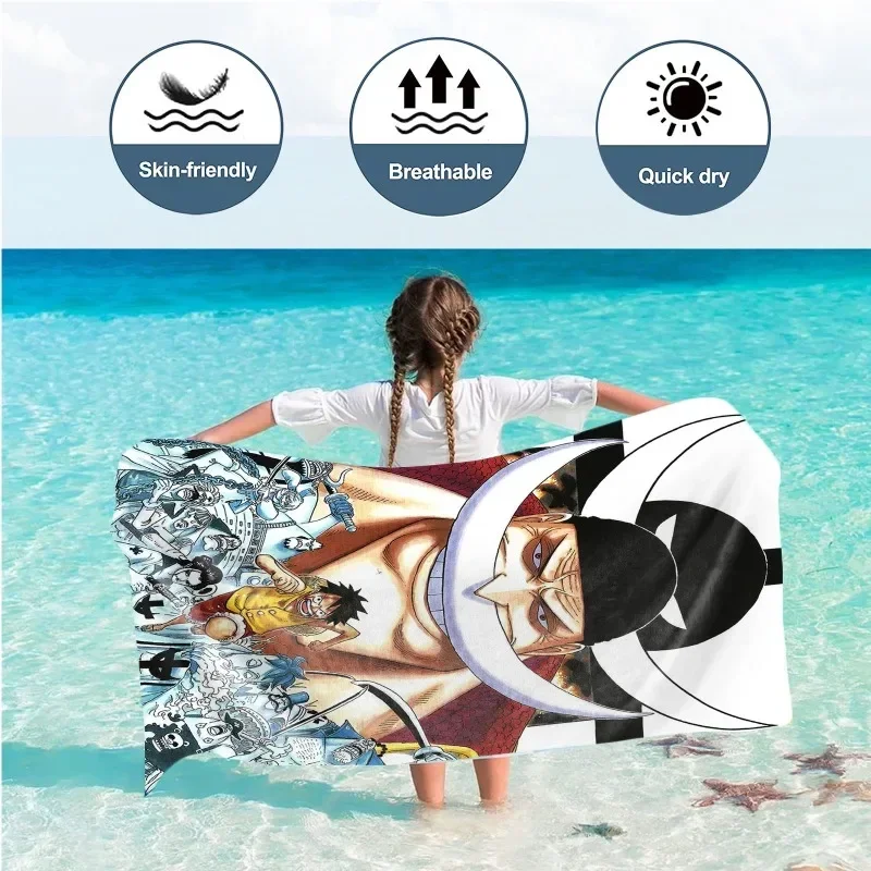 

In Stock Animation One Piece Sunny Ship Luffy Edward Fitness Running Sweat Practical Beach Towel Swimming Bath Towel Anime Model