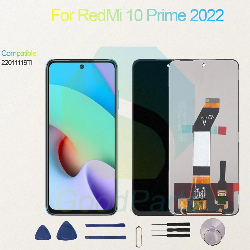 Test Before Ship For RedMi 10 Prime 2022 Display Touch Screen Digitizer Panel Assembly Lcd Screen 22011119TI 10 Prime 2022 Scree