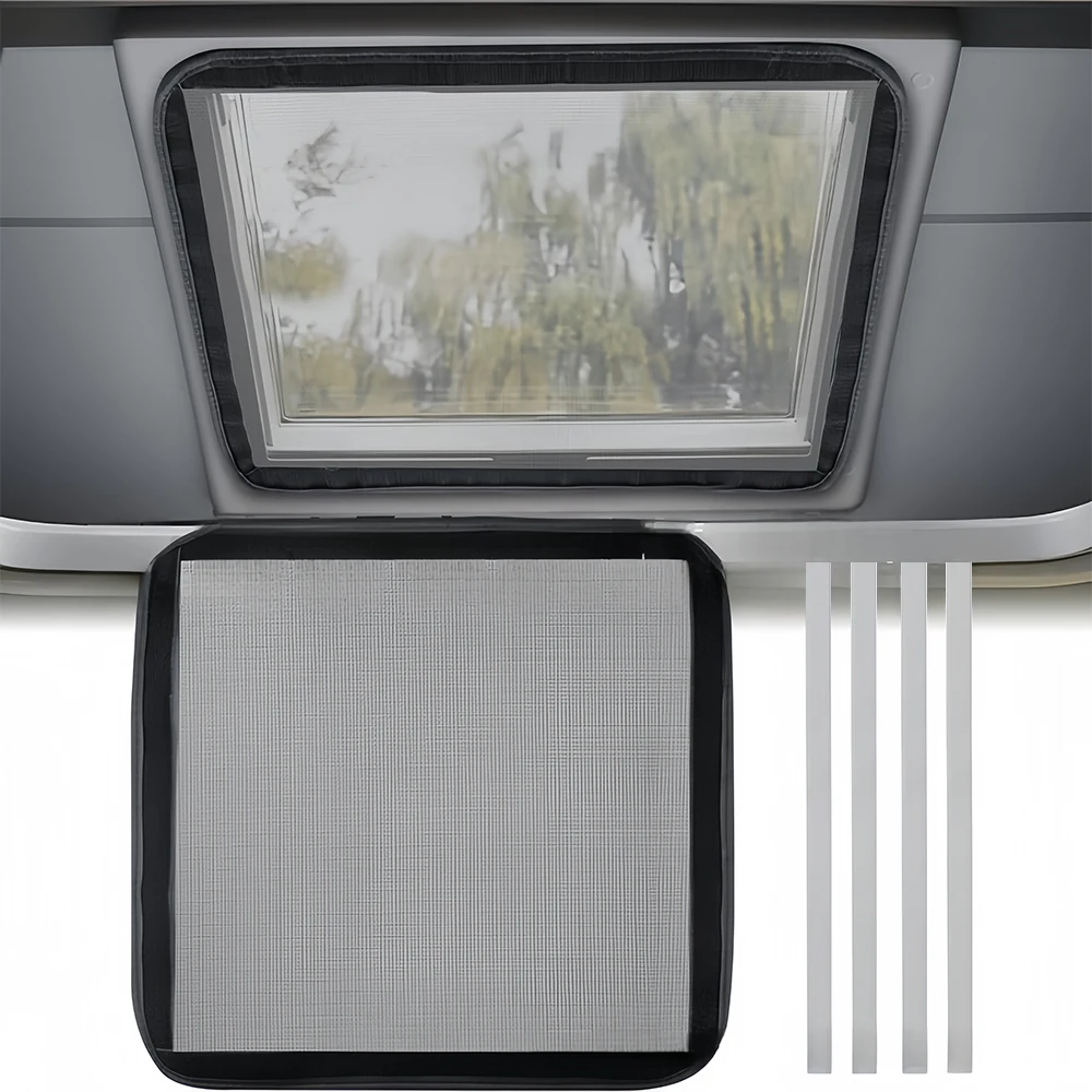 1PC RV Roof Vent Insect Screen Mesh RV Skylight Window Screen Shade Mesh With Hook And Loop For Mobile Travel Trailer
