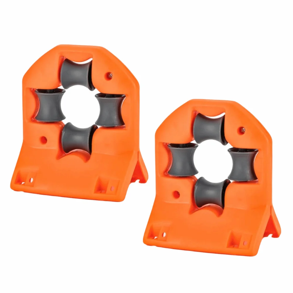 2PCS Durable Plastic Garden Hose Holder Orange Compact Hose Guide Wall Mounted Hose Roller Guide Wall Hose Guidance