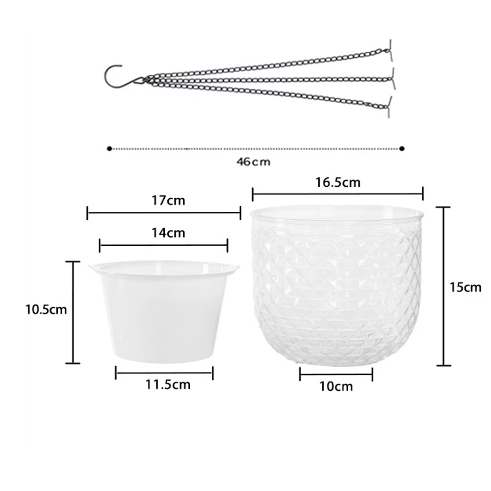 Outdoor Plant Hangers Self Watering Hanging Pots For Outdoor Patio Use Robust Plastic Construction Moisture Retention Mechanism