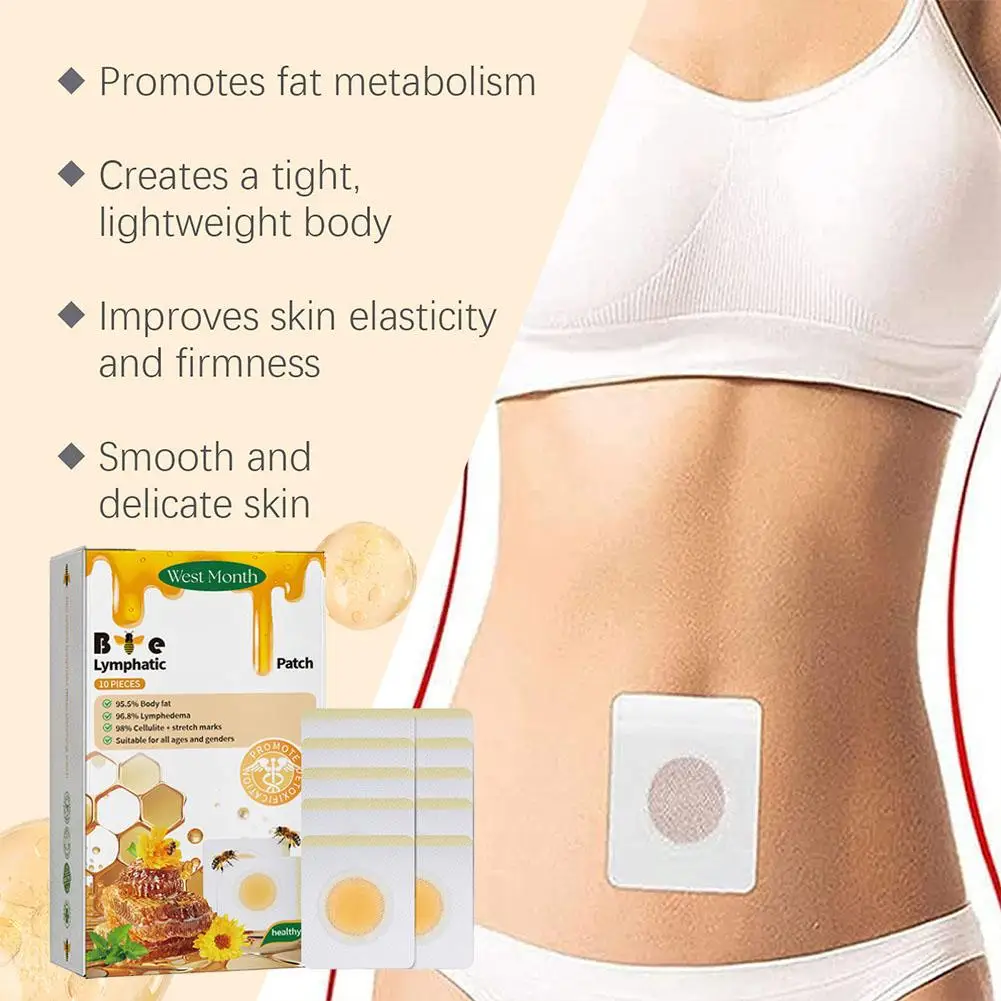 10 Pieces Bee Lymphatic Slimming Patch Improve Weight Lost Plaster Relieve Stress Slimming Body Shaping Patch Feet Care