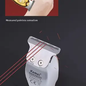 Elektrischer Großhandel Gold Silber Farbe Haare Kemei KM-679 USB Mini LCD LCD-Skulptur Gewebe Haarschneidemaschine 10 Hauptverkäufe Schlaf Sideboard Großhandel - №5