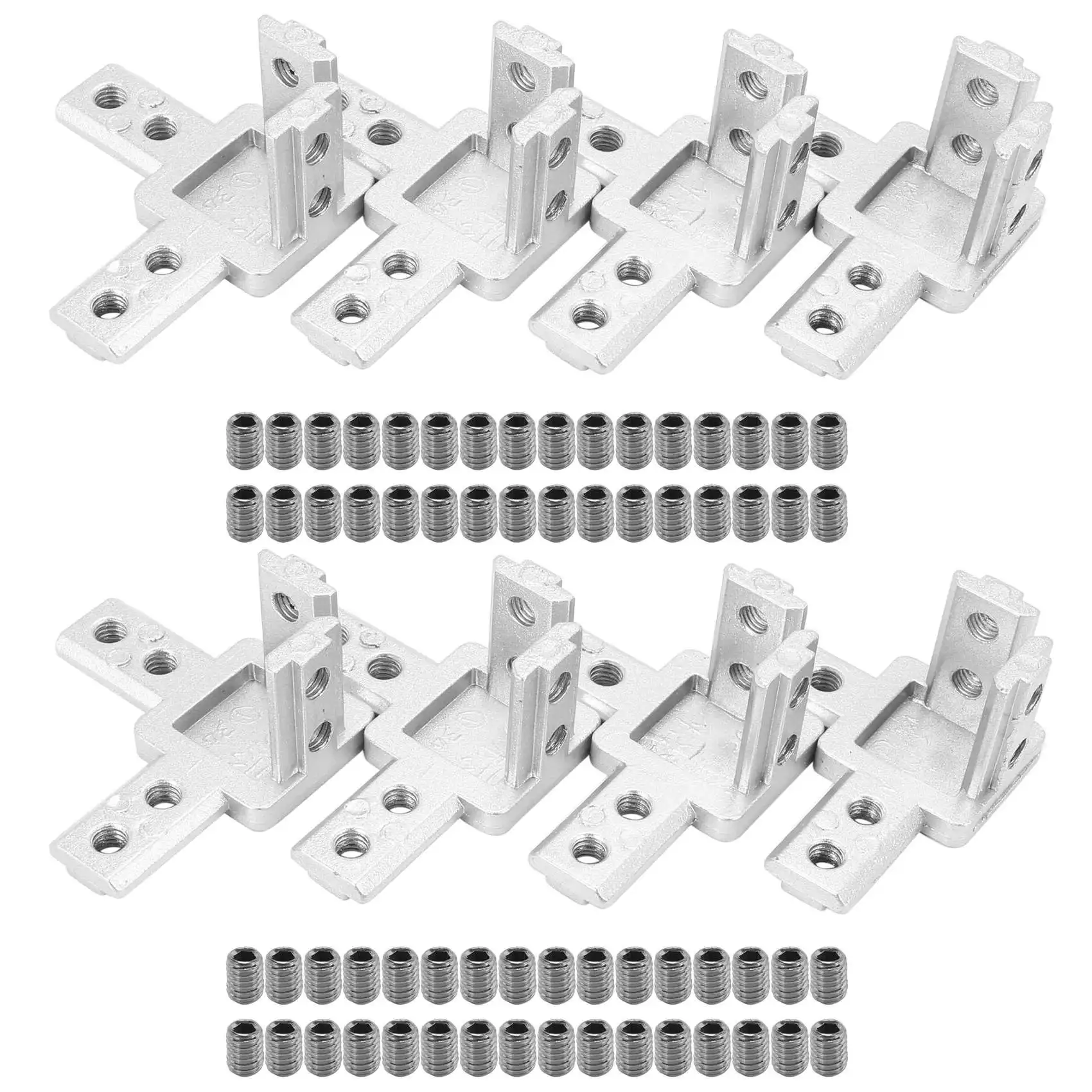 

A36T-8-Pack 3030 Series 3-ходовой концевой разъем для углового кронштейна, с винтами для стандартного алюминиевого экструзионного профиля с Т-образным пазом 8 мм