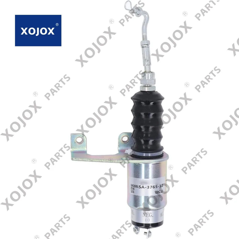 XOJOX DC12V válvula solenoide de apagado de combustible solenoide de apagado de combustible de acero inoxidable SA-3765-12 para Bosch, Deutz F4L913 mano izquierda