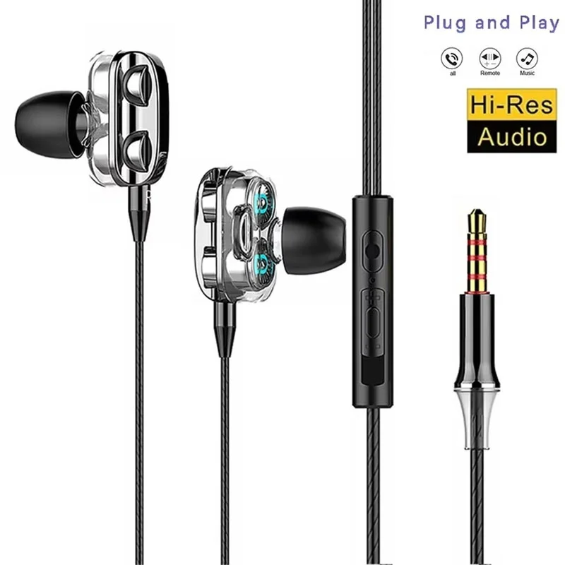 Running Gaming Audio Accessories 3.5mm In Ear Stereo Headset Noise Canceling Design For iPhone Xiaomi Huawei Heavy Bass Sound