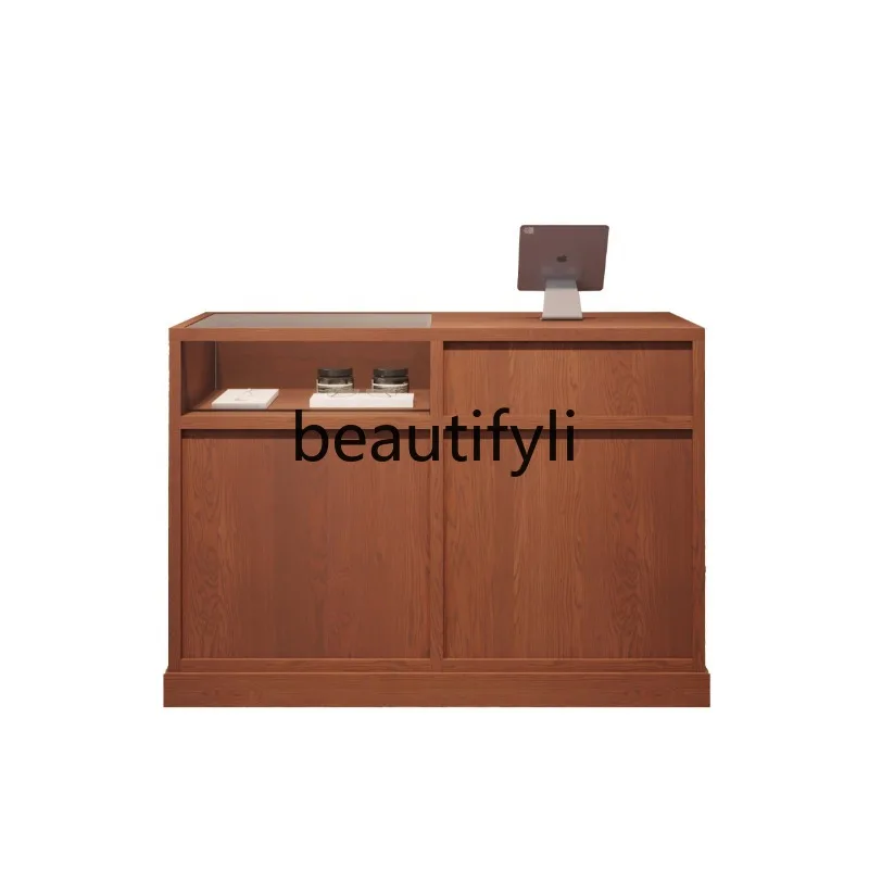 Clothing store checkout page display cabinet integrated simple glass jewelry cabinet