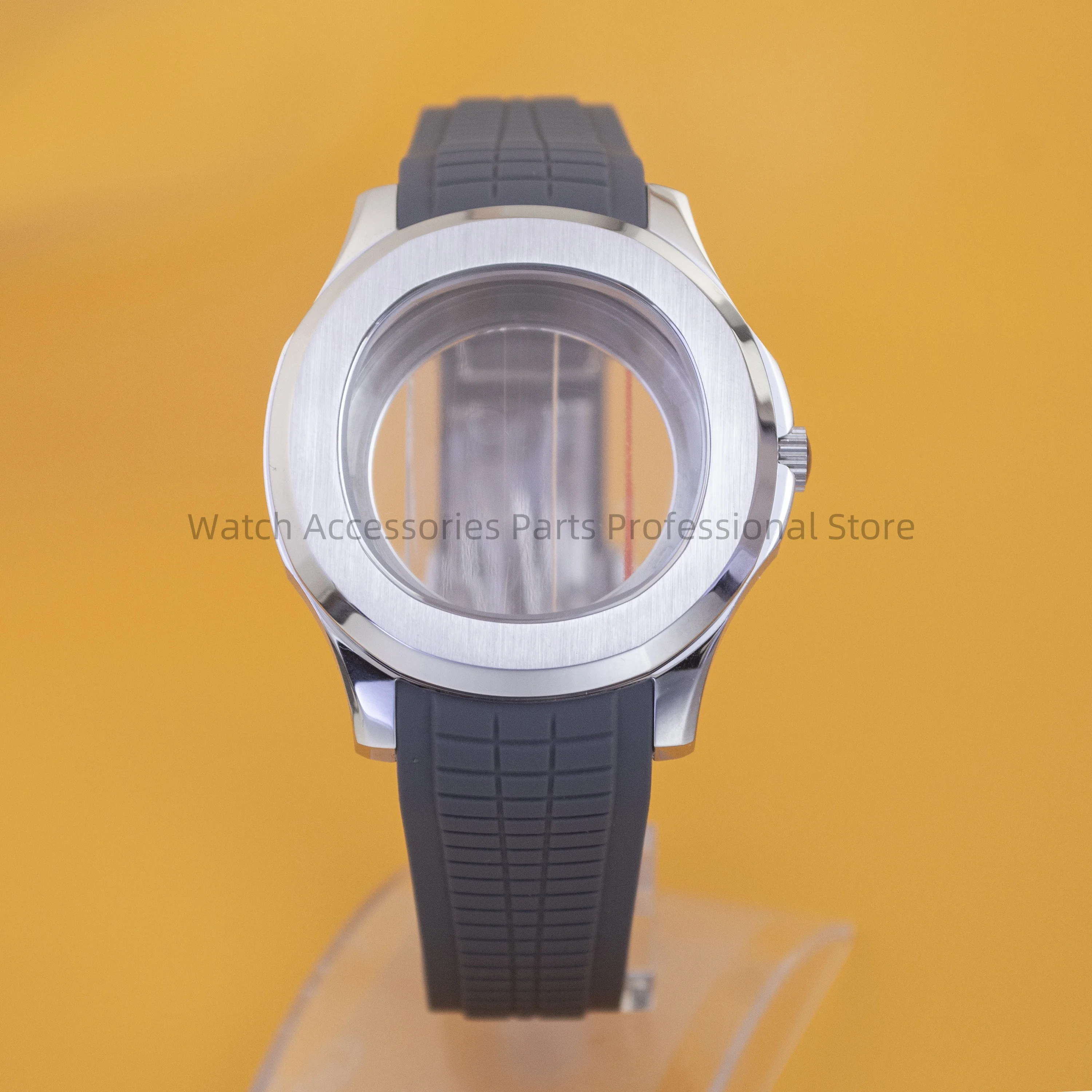 

NH35 Case for AQUANAUT Nautilus Rubber Strap Stainless Steel 5ATM Waterproof Sapphire Glass Watchcase fit NH35 NH36 Movement