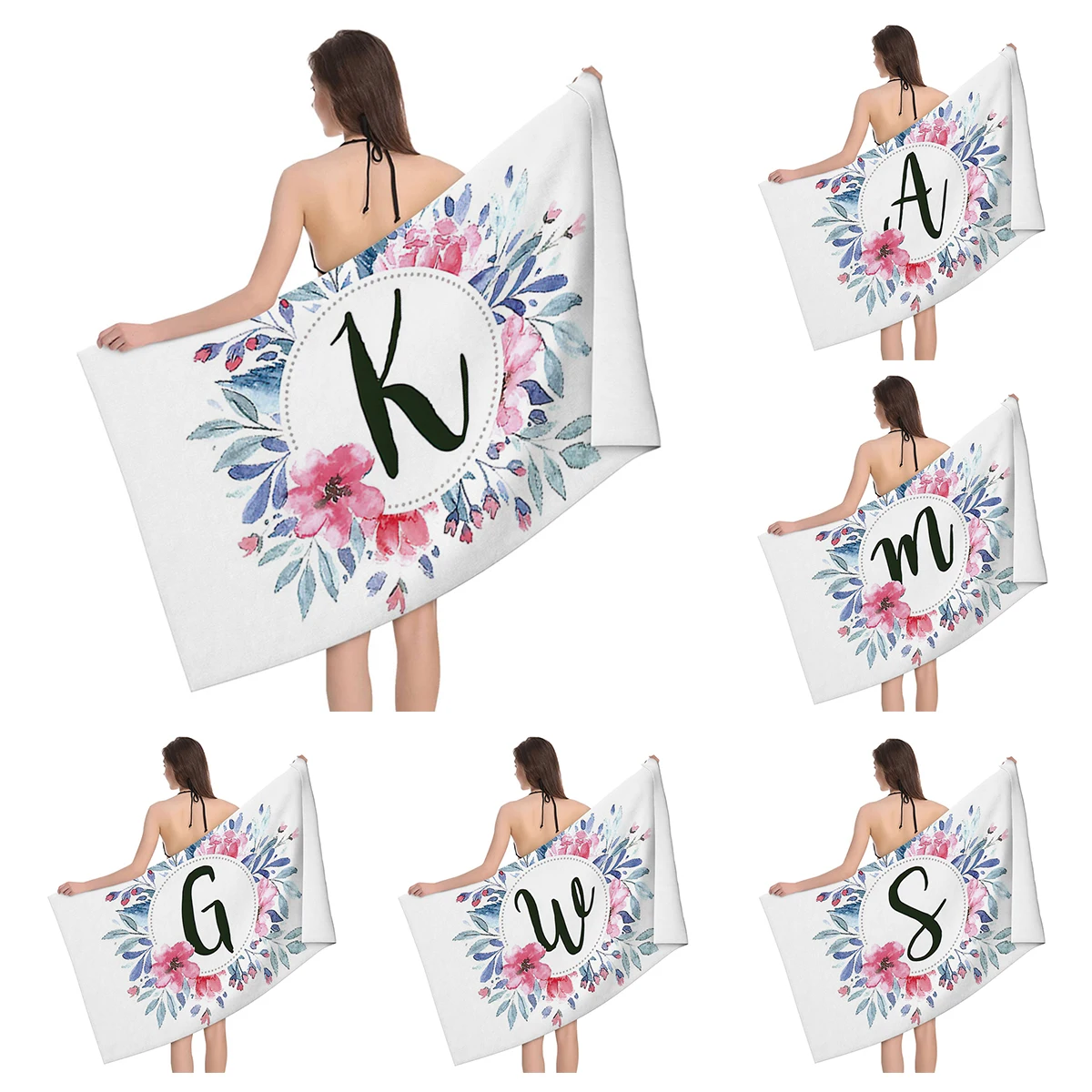 

Home bath towels for the body towels bathroom letters and flower quick drying microfiber beach towel man and women large sports