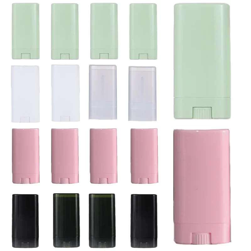 

10Pcs 15g Plastic Empty Deodorant Containers Travel Deodorant Refillable Deodorant Tubes Oval Lip Balm Tubes