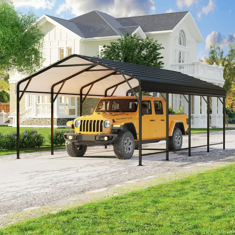 12x20 FT Metal Carport Car Port with Enhanced Base
