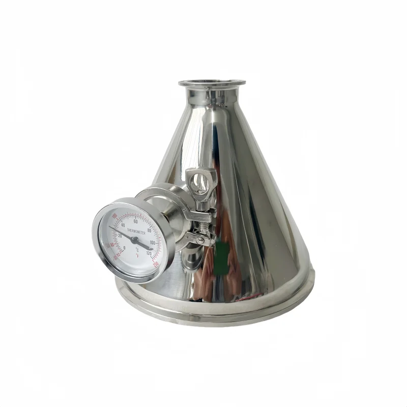8 بوصة × 2 بوصة TC المخفض مع الأوسط TC 3/4 بوصة OD50.5mm ميناء ميزان الحرارة لتقطير البيرة ، L-200mm ، الفولاذ المقاوم للصدأ 304