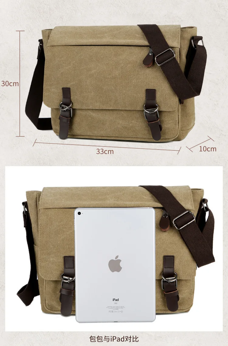 2025 الاتجاه الجديد حقيبة ساعي من القماش سعة كبيرة للرجال حقيبة كتف مفردة طالب حقائب الكمبيوتر حقائب الكاميرا 가방 bolso sreка #5