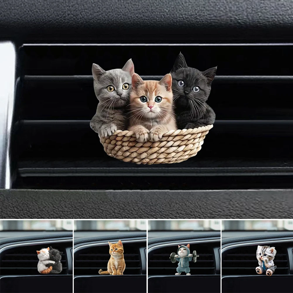 Cat Car Air Outlet Perfume Clips Air Outlet Aroma Diffuser Ventilation Clip Car Interior Decoration Car Air Freshener Diffuser