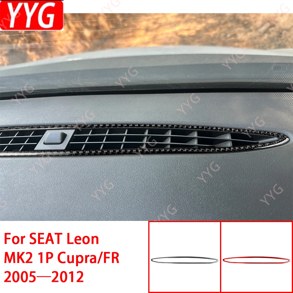 

For SEAT Leon MK2 1P Cupra FR 2005—2012 Center Dash Air Vent Panel Interior Cover Trim / 3K Carbon Fiber+Resin / 3mm Antiscratch
