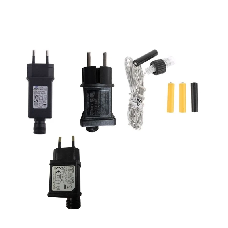 AA AAA Pin Thay Thế 2x 3x AA AAA Pin Cáp Cho Đài Phát Thanh Ngày Lễ LED Đèn Điện Đồ Chơi phích Cắm Châu Âu