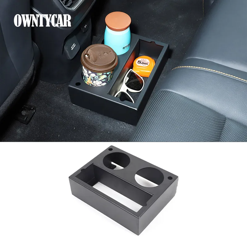 For Ford Ranger T6 T7 T8 T9 2015-2026 Aluminum Alloy Car Rear Drain Cup Holder Multi functional Storage Rack Car Accessories