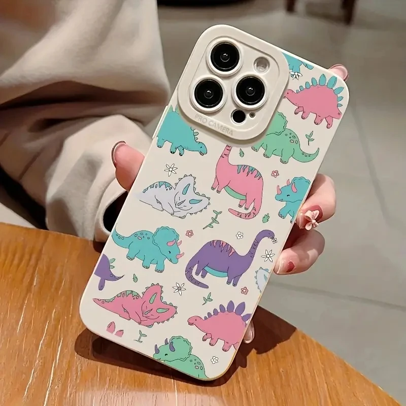 Cartoon Dinosaur Soft Phone Case for Samsung Galaxy S24 S23 Ultra S22 S21 FE A14 A15 A34 A35 A52 A53 A54 A55 5G Shockproof Cover