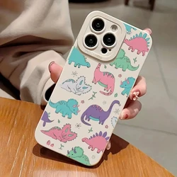 Cartoon Dinosaur Soft Phone Case for Samsung Galaxy S24 S23 Ultra S22 S21 FE A14 A15 A34 A35 A52 A53 A54 A55 5G Shockproof Cover