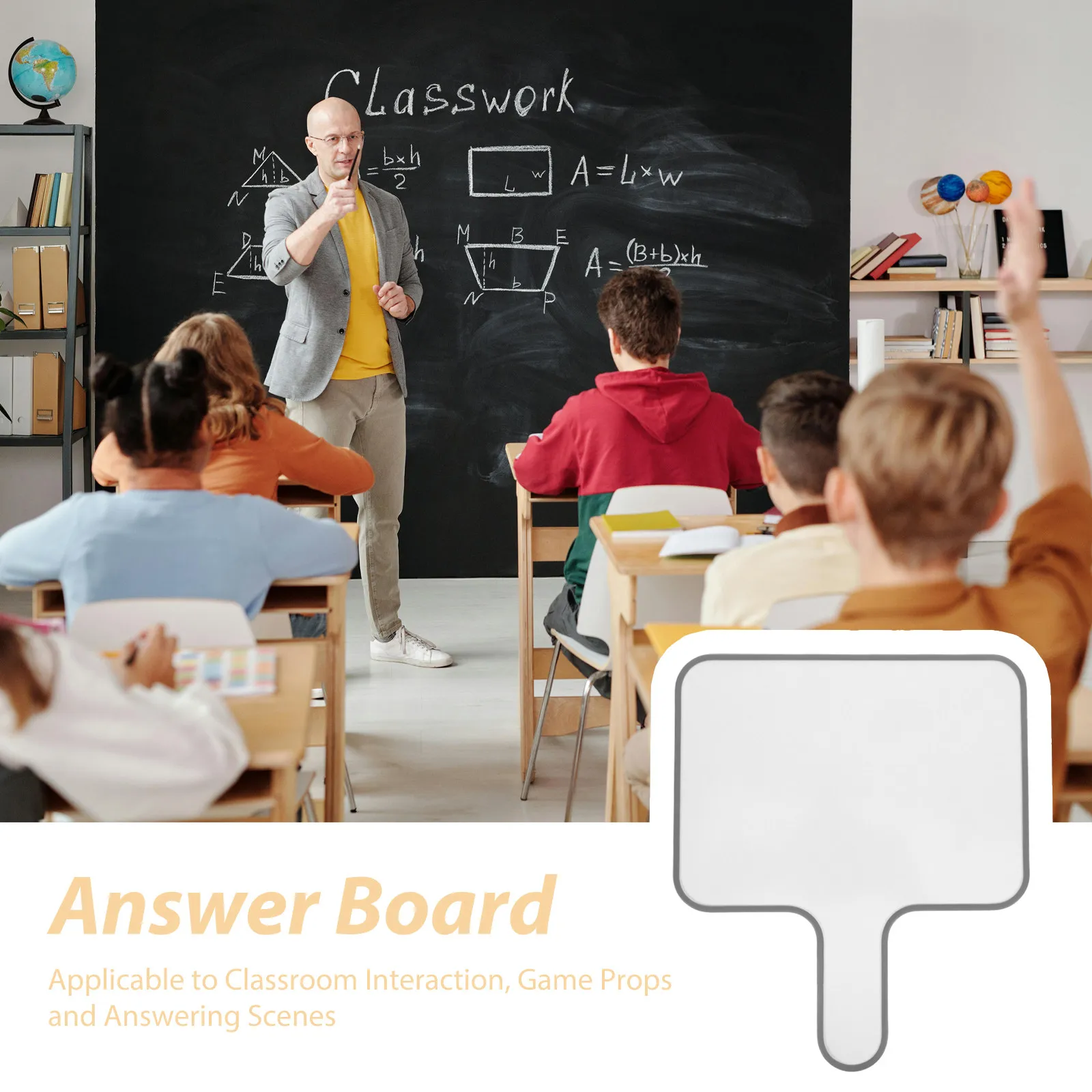 Melamine Handheld Scoreboard Whiteboard Answer Paddle Voting Board Classroom Game Small Dry Erase Board Answer Paddles