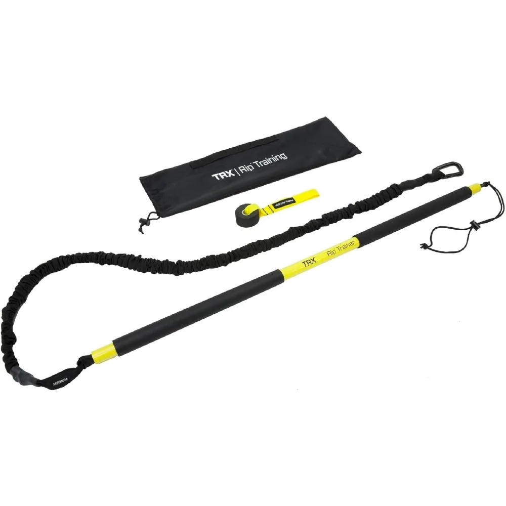 

Training RIP Trainer Basic Kit, Weighted Workout Bar and Resistance-Bungee Set, Home Workout Equipment